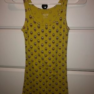 Yellow Owl Tank Top